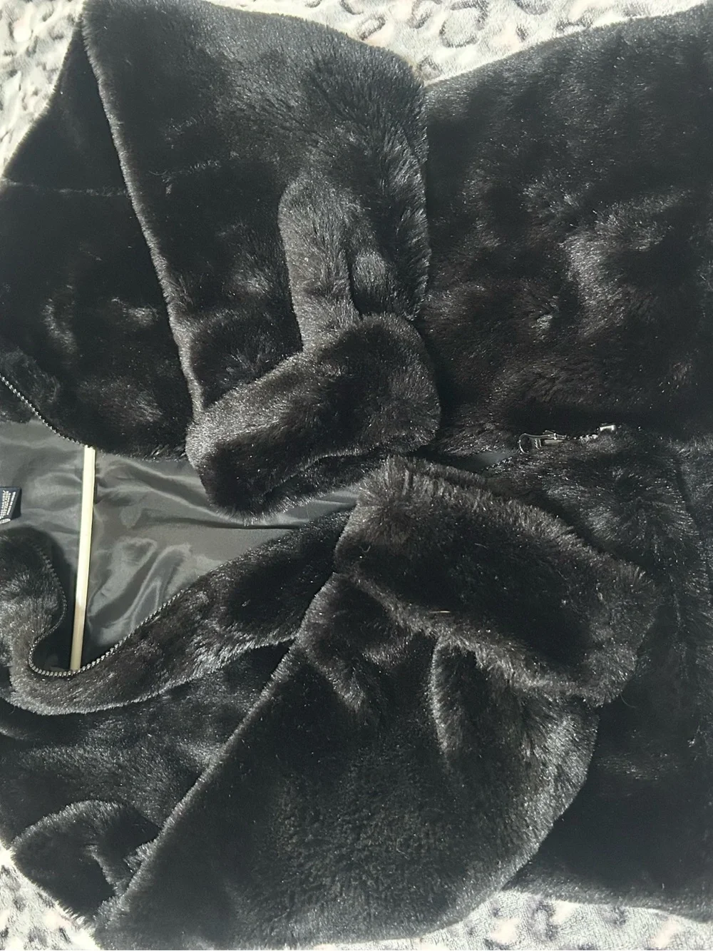 GAP Black Faux Fur Kids Coat